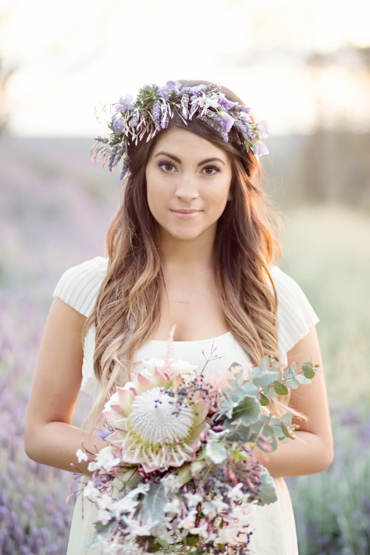 dainty flower crown flower girl wedding flower crown lavender floral crown Purple white flower crown bridal headband lilac flower crown