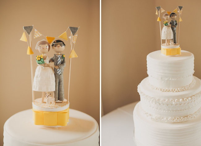 Custom Hand Painted Wooden Peg Wedding Cake Toppers