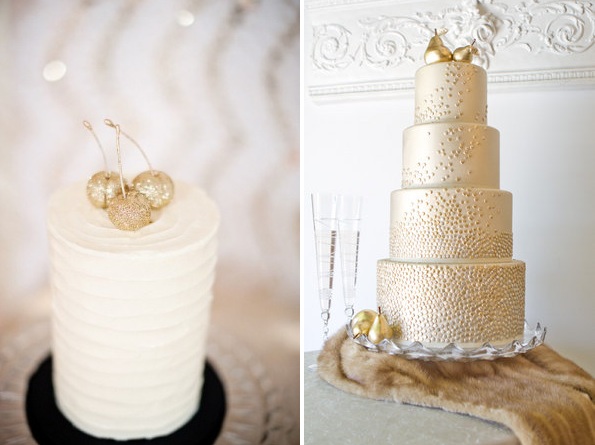 DIY Edible Gold Dusted Fruit Cake Topper