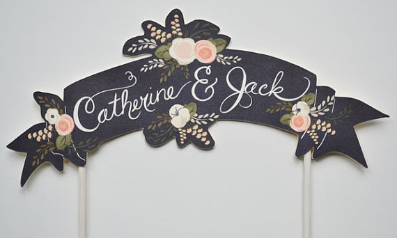 First Snow Fall Wedding Cake Banner Topper