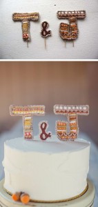 Rustic Letters Wedding Cake Topper