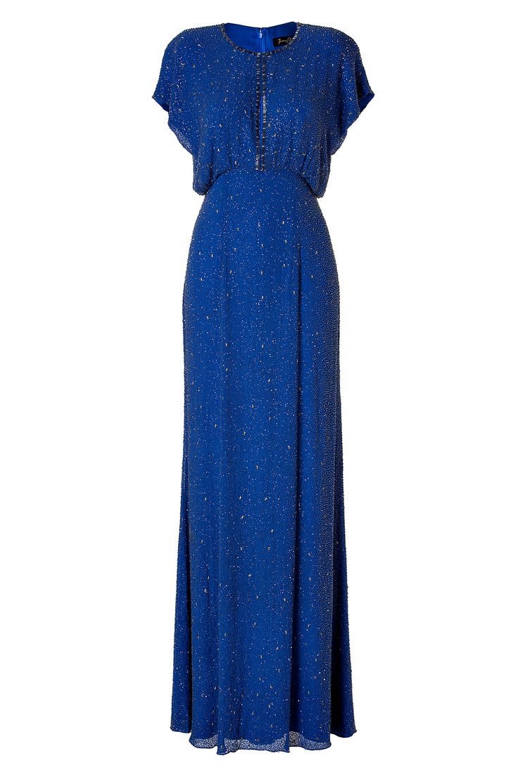 Silk Sequined Gown in Montera by JENNY PACKHAM
