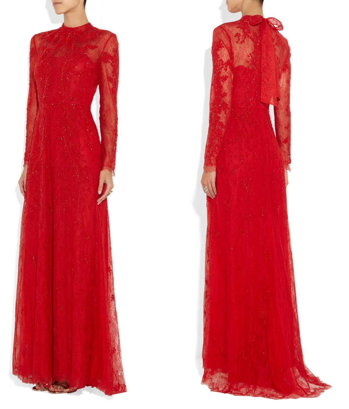 Valentino Embroidered lace gown