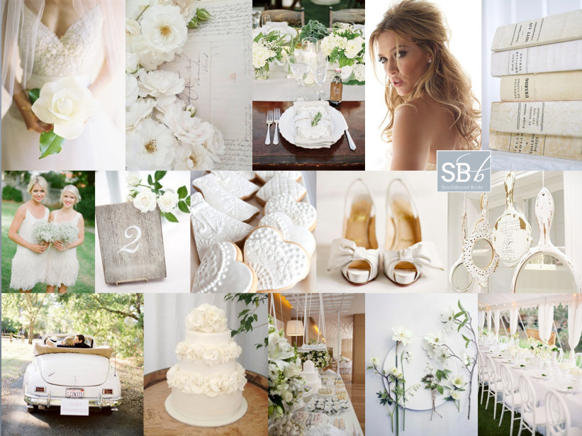 Blanc-de-Blanc Wedding Inspiration Board from Southbound Bride