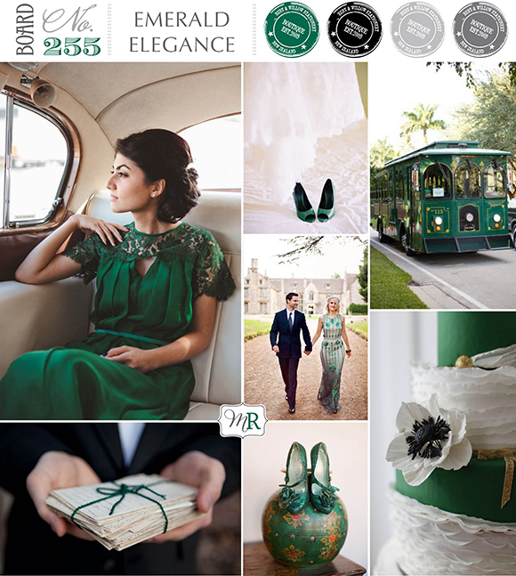Emerald Elegane Wedding Inspiration Board No255a from Magnolia Rouge