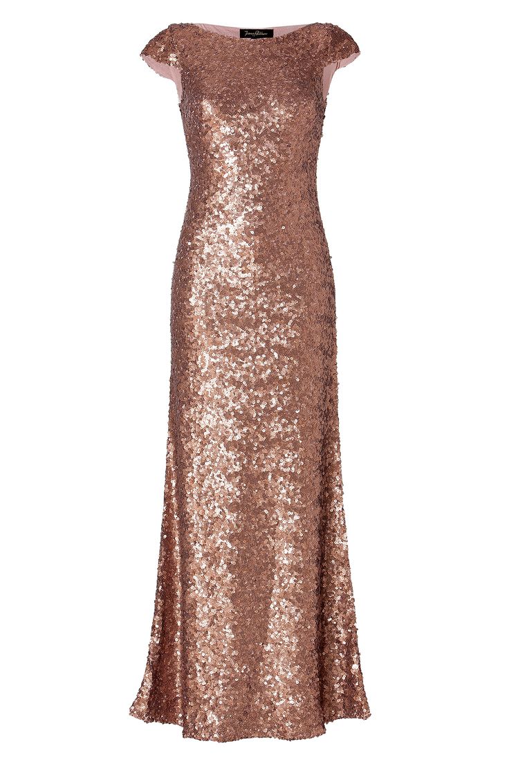 Sequined Gown in Seville Rose by JENNY PACKHAM