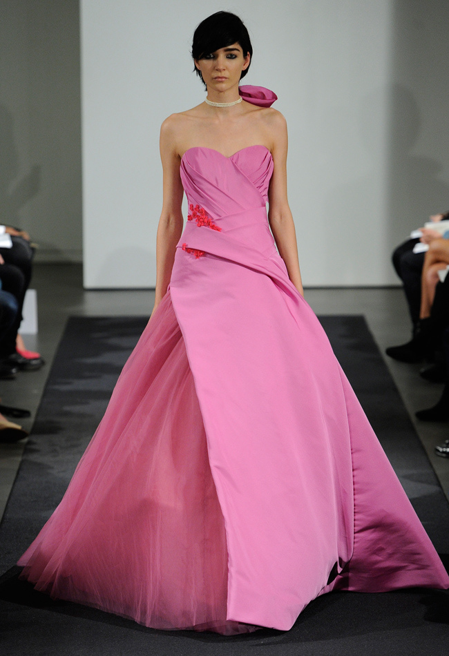 Vera Wang's Pretty Pink Fall 2014 Collection from Bridal Fashion Week