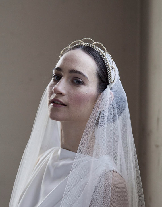 Antique Style Pearl Bridal Tiara from Agnes Hart