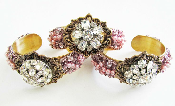 Pink Bridesmaids Cuff Bracelets from Cloe Noel Designs