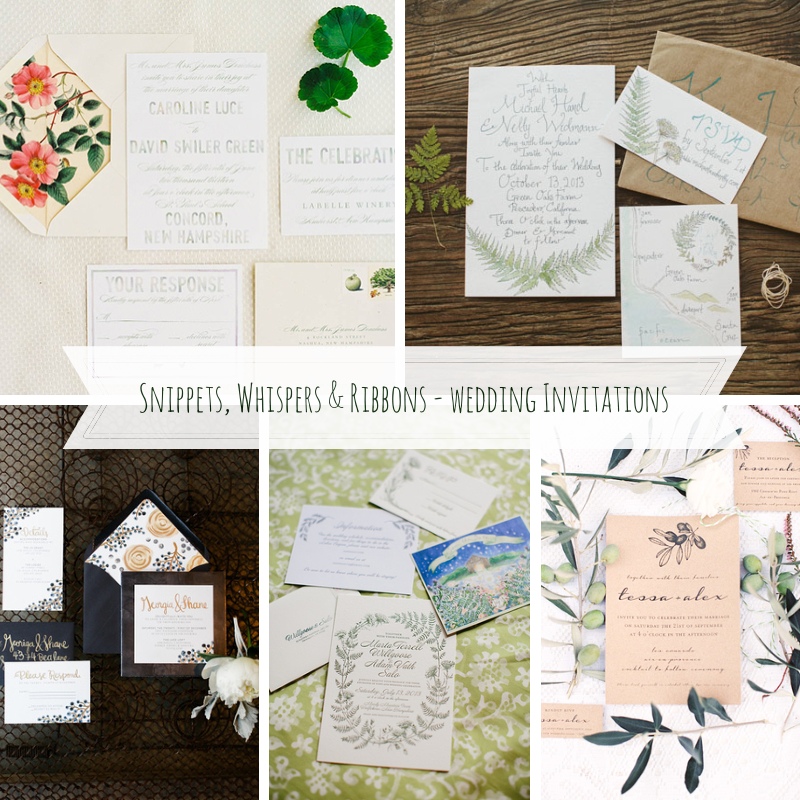 Snippets, Whispers & Ribbons - Wedding Invitations