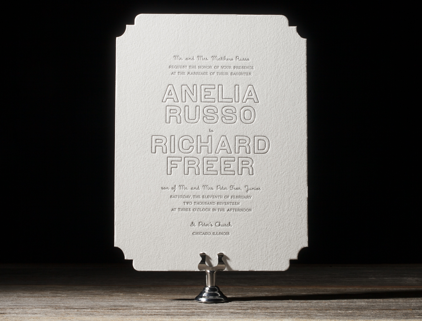 Anelia Diecut Letterpress Wedding Stationery from Bella Figura's 2014 Collection