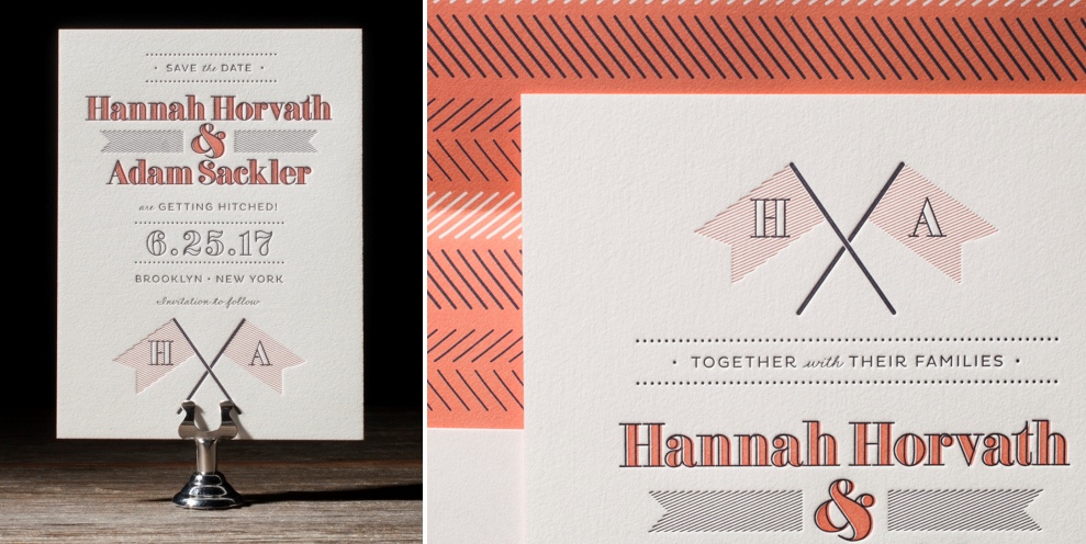 Fanfare Letterpress Wedding Stationery from Bella Figura's 2014 Collection
