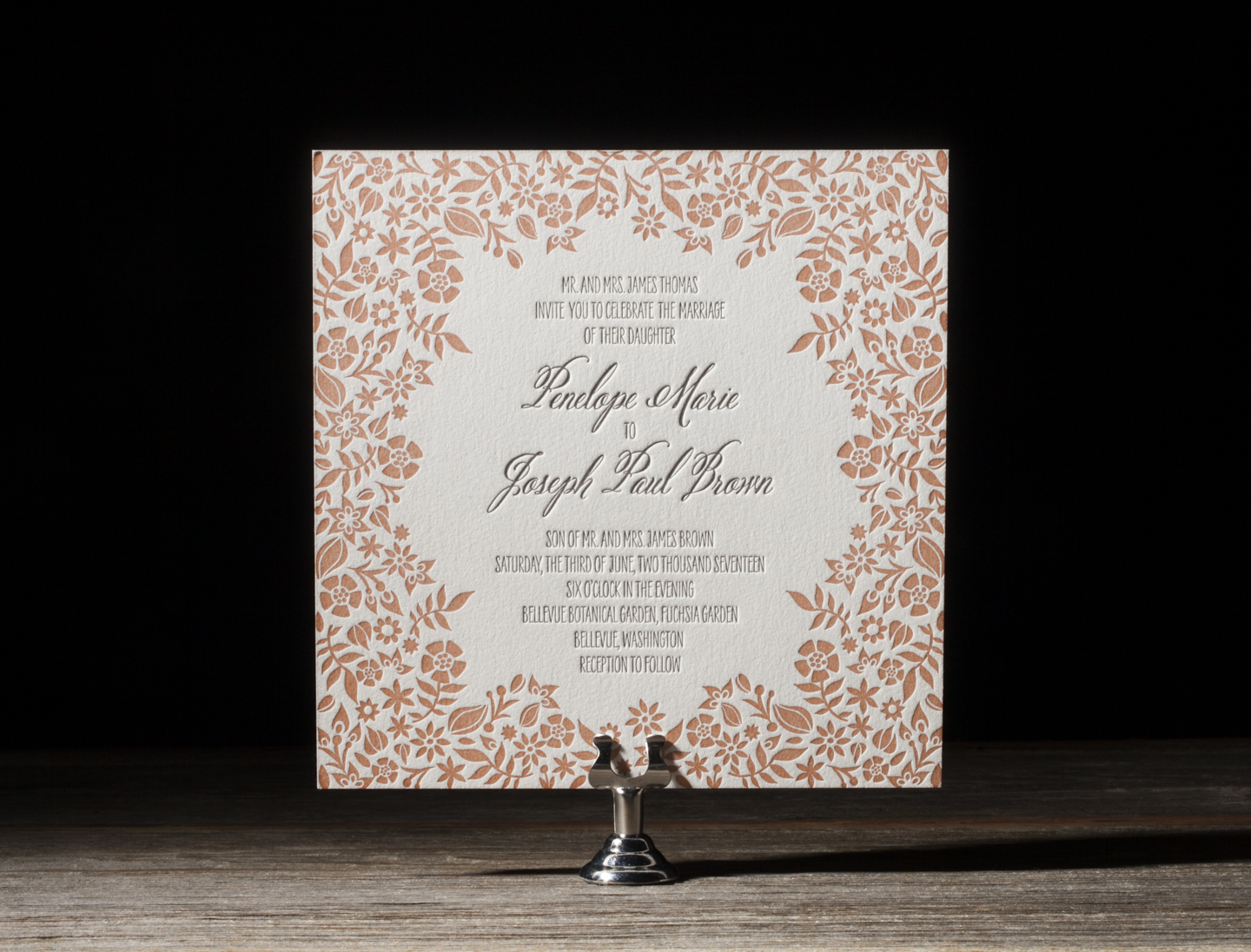 Penelope Letterpress Wedding Stationery from Bella Figura's 2014 Collection