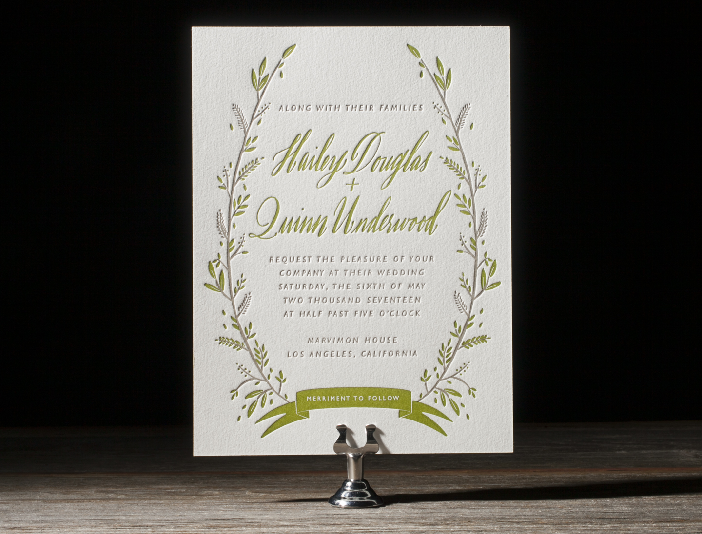 Rustic Thicket Letterpress Wedding Stationery from Bella Figura's 2014 Collection