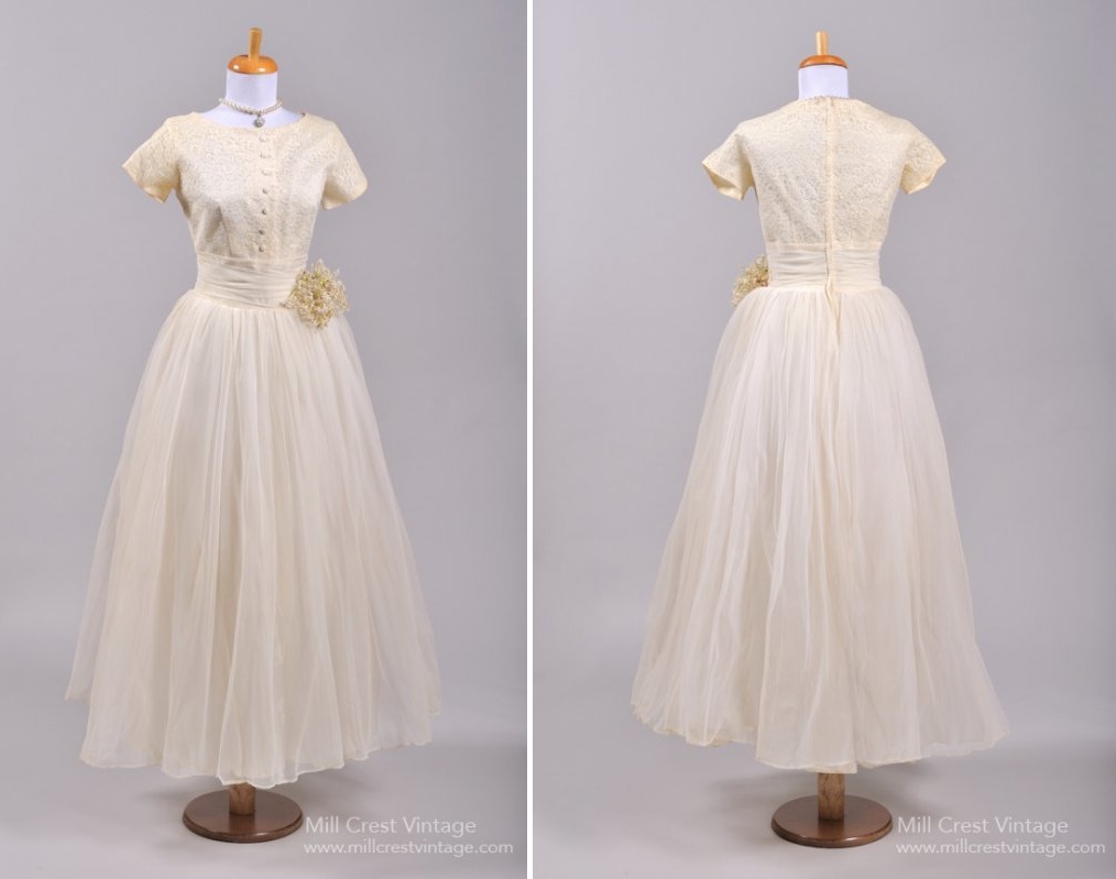 1950s Tulle Wedding Dress from Mill Crest Vintage