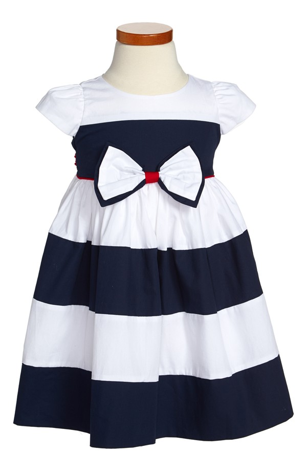 Nautical Striped Flower Girl Dress