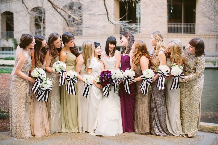 Bridesmaids with a Splash of Stripes
