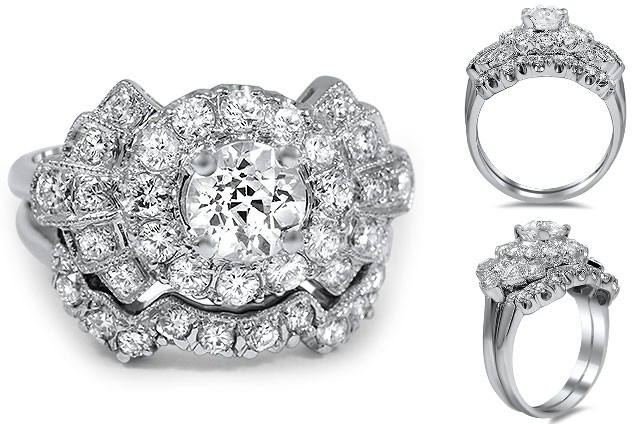 1940s Diamond Engagement & Wedding Ring Set