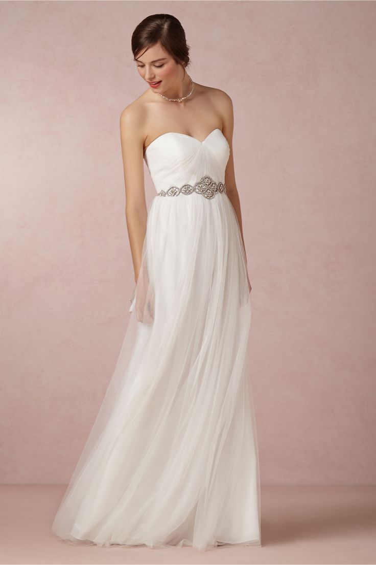A Timeless & Beautiful Bridesmaids Look ~ Long Ivory Dress from BHLDN