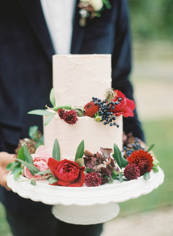 Cake Expectations - 3 tier red and white Wedding cake with handmade sugar  flowers | Facebook