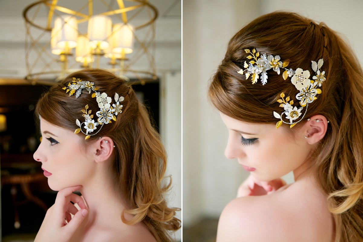 Glamorous Bridal Headpieces from Gilded Shadows - Flowerswirl Headpiece