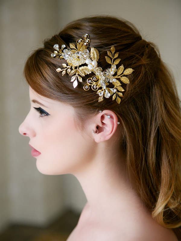 Glamorous Bridal Headpieces from Gilded Shadows - Gold Comb