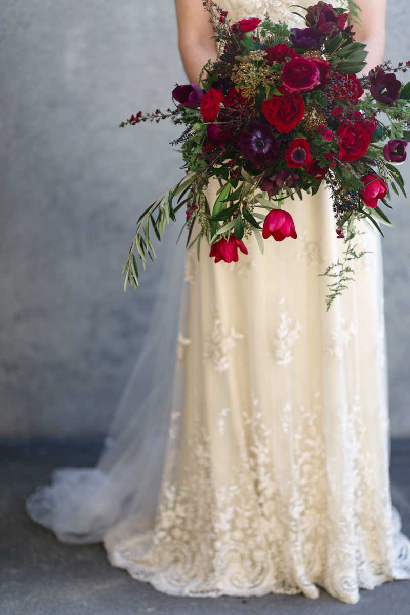 Red Vintage Bridal Bouquet