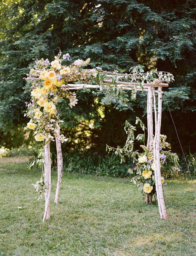 Yellow Floral Aisle Arch