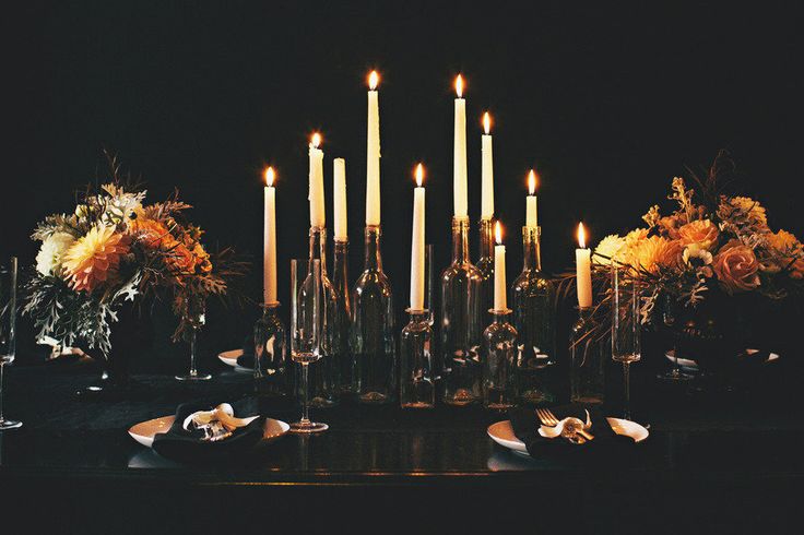 Candles for a Glamorous Halloween Wedding