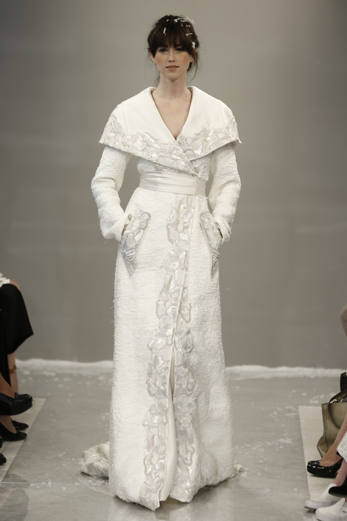 Bridal Coat from Theias Fall 2015 Bridal Collection