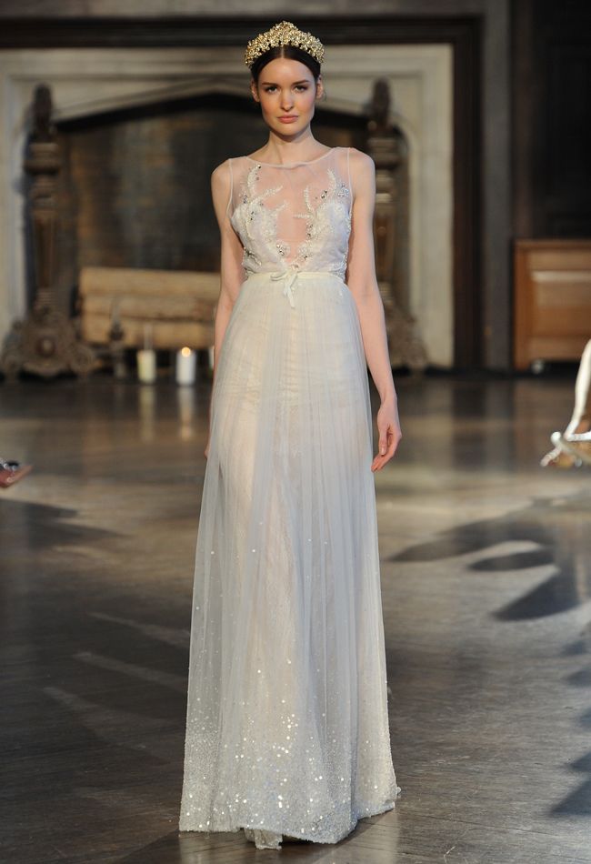A Crown Adorned Bride from Inbal Drors Fall 2015 Bridal Collection