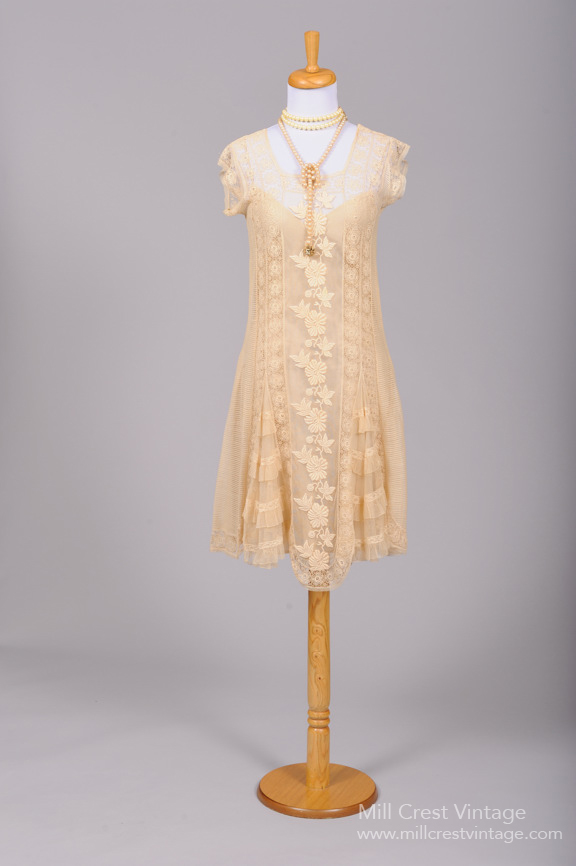 1920s Flapper Style Lace Dress from Mill Crest Vintage