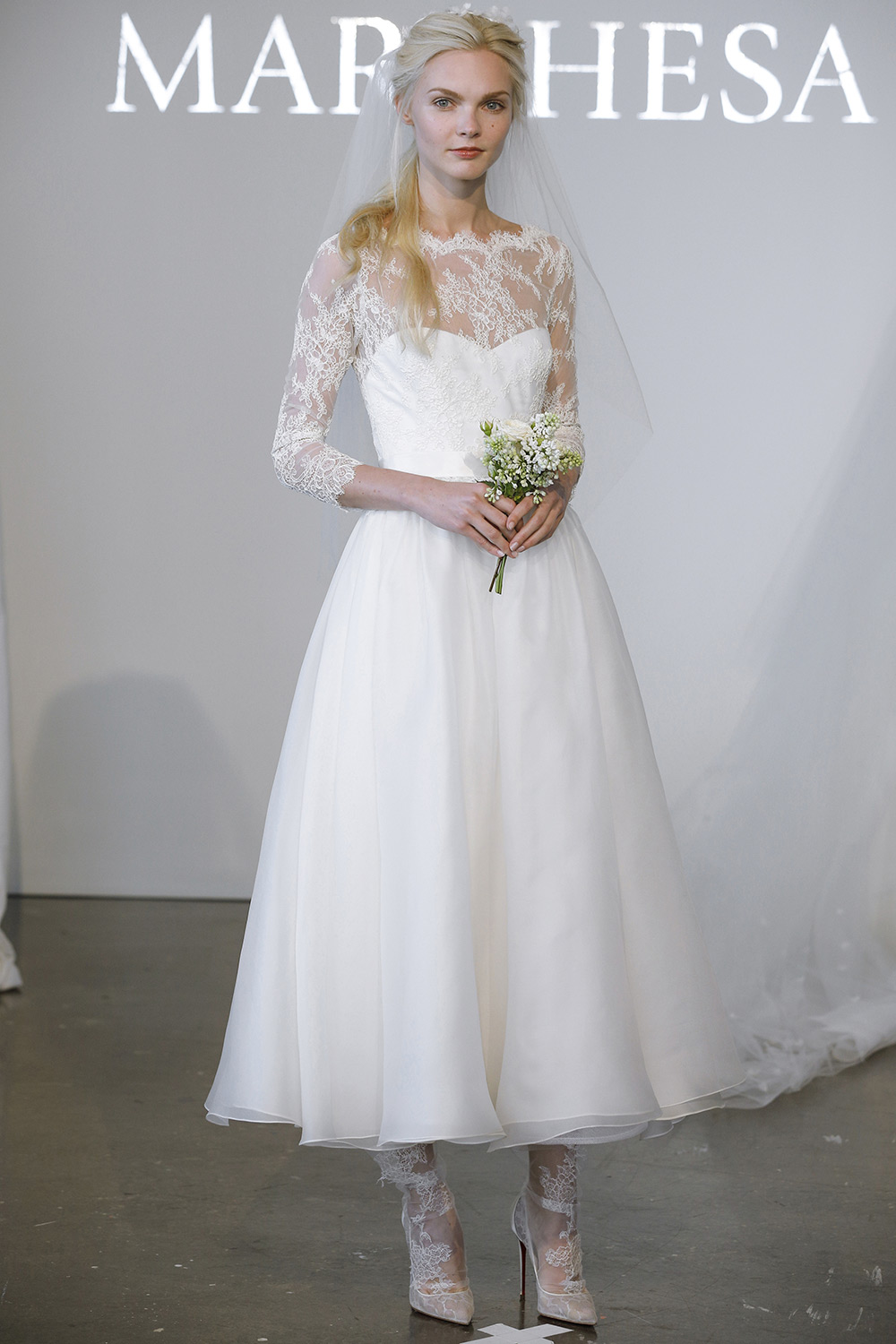 Tea Length Wedding Dress from Marchesa's Spring 2015 Bridal Collection