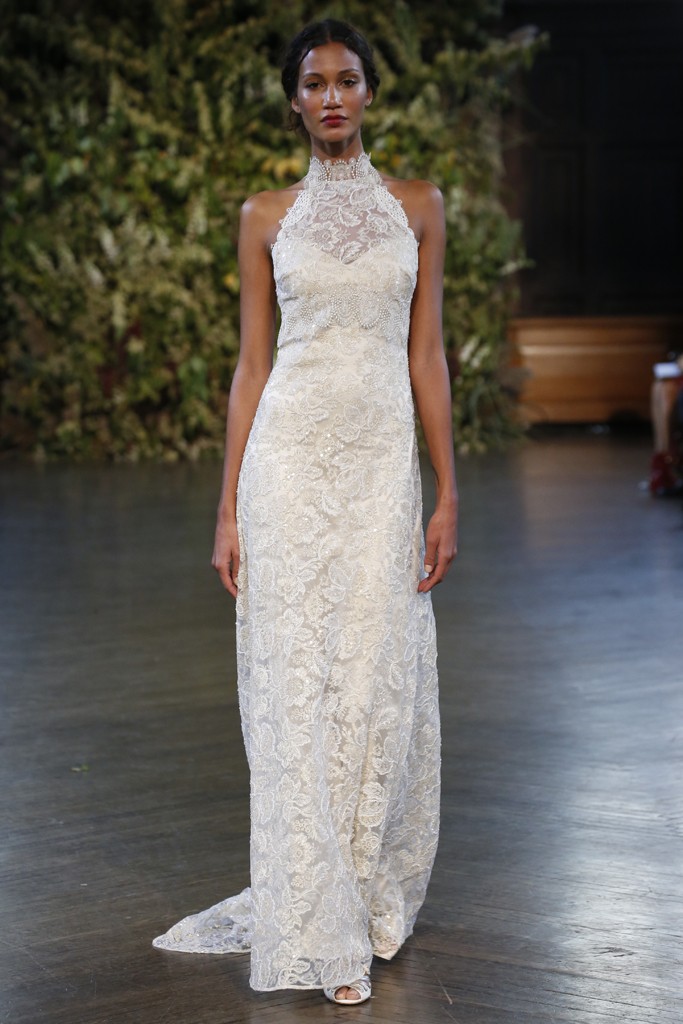 Halterneck Wedding Dress from the Gothic Angel Bridal Collection by Claire Pettibone