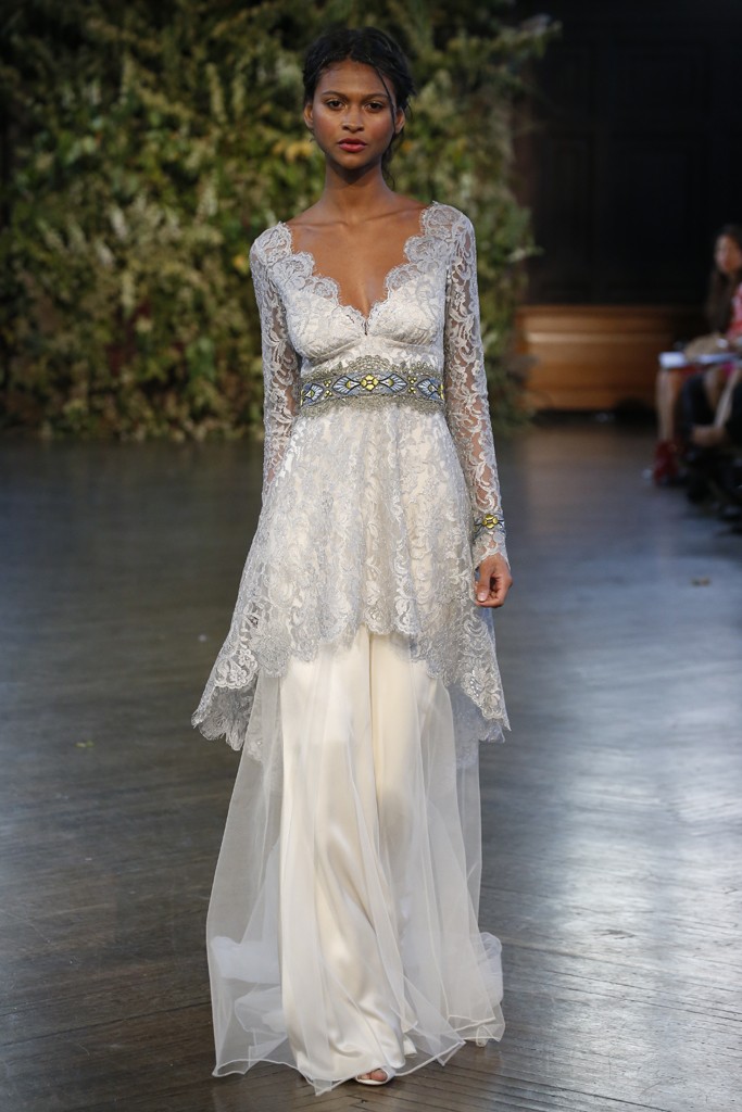 Long Sleeved Wedding Dress from the Gothic Angel Bridal Collection by Claire Pettibone