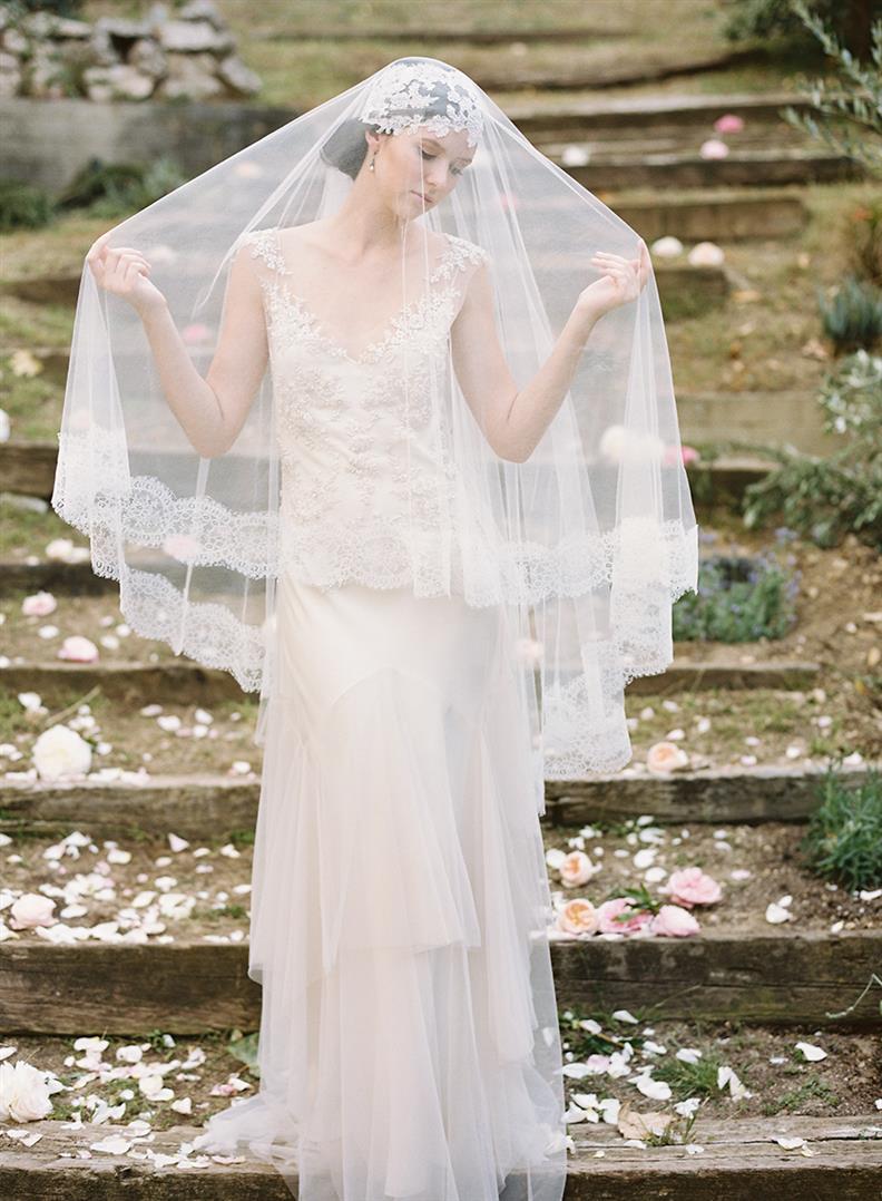 Bridal Veils & Headpieces from Erica Elizabeth Designs English Rose Collection