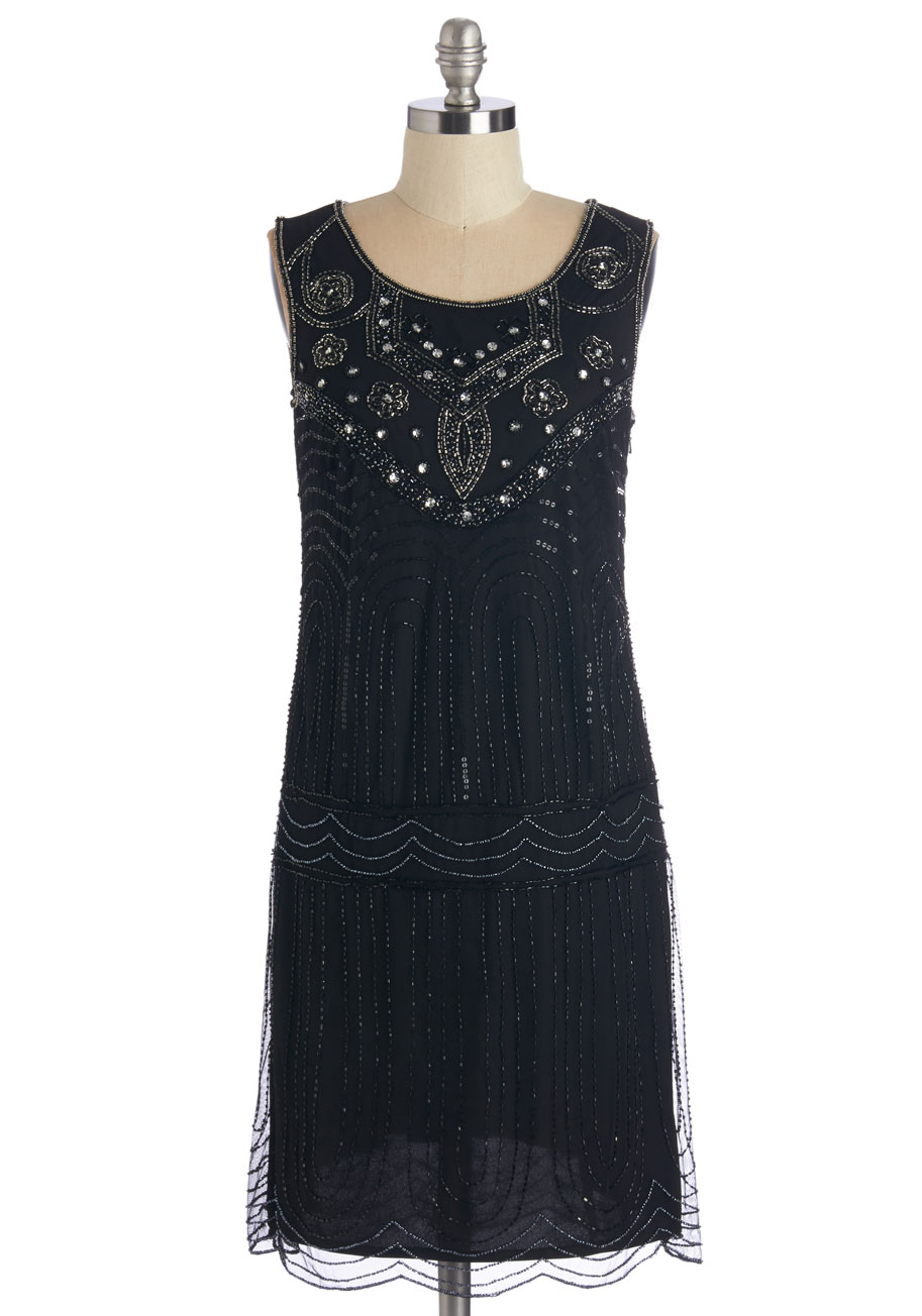 Art Deco Black Bridesmaid Dress