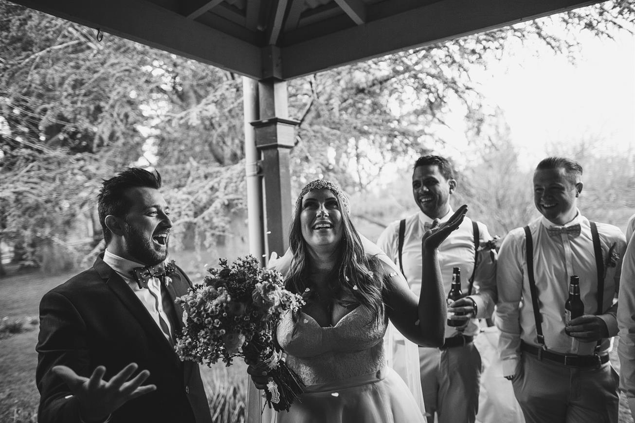 Husband & Wife - A Super Stylish DIY Wedding Even the Rain Couldn't Ruin from John Benavente Photography