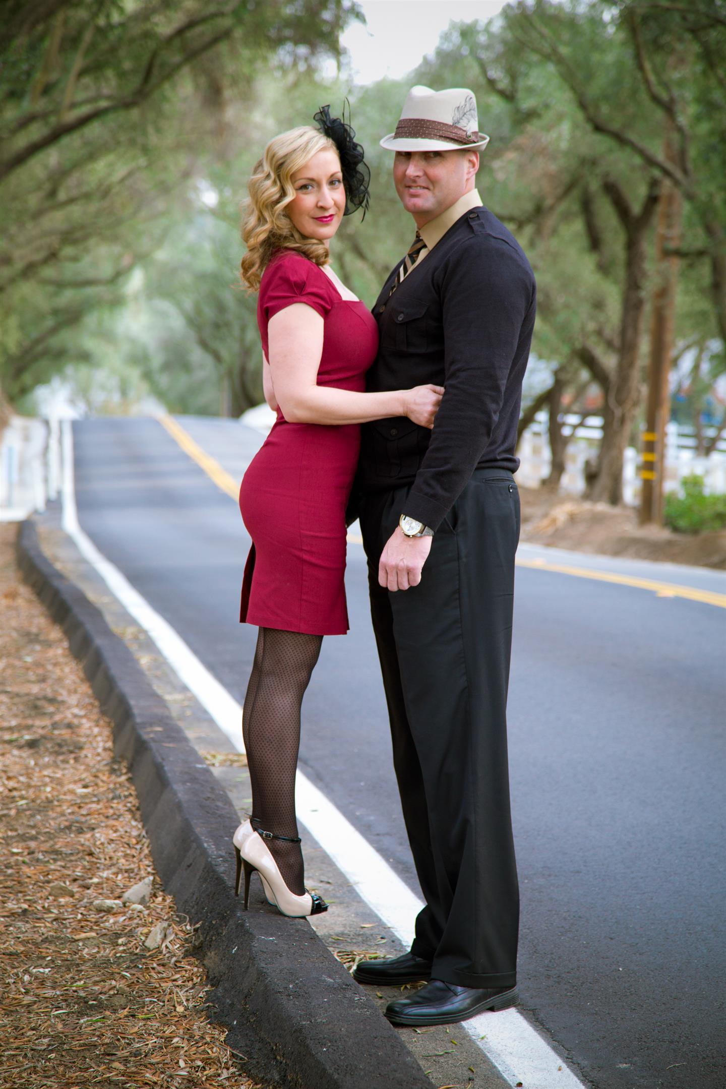 A Stylish Vintage Engagement Session With a Classic Cadillac