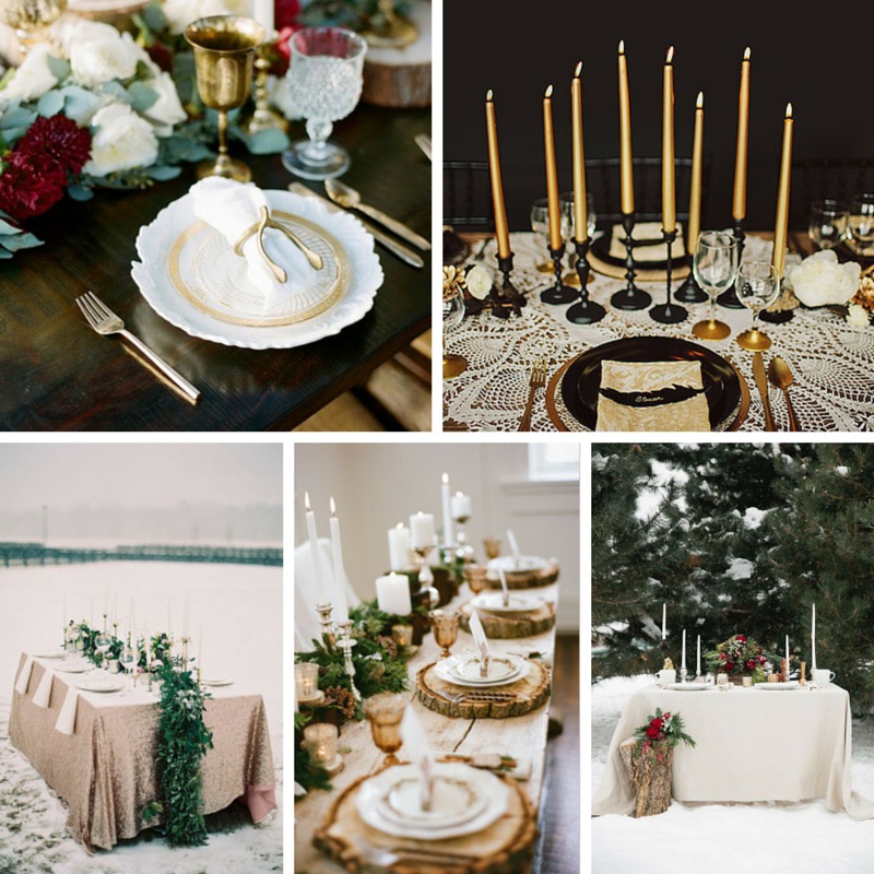Snippets, Whispers & Ribbons - 5 Magical Winter Wedding Tablescapes