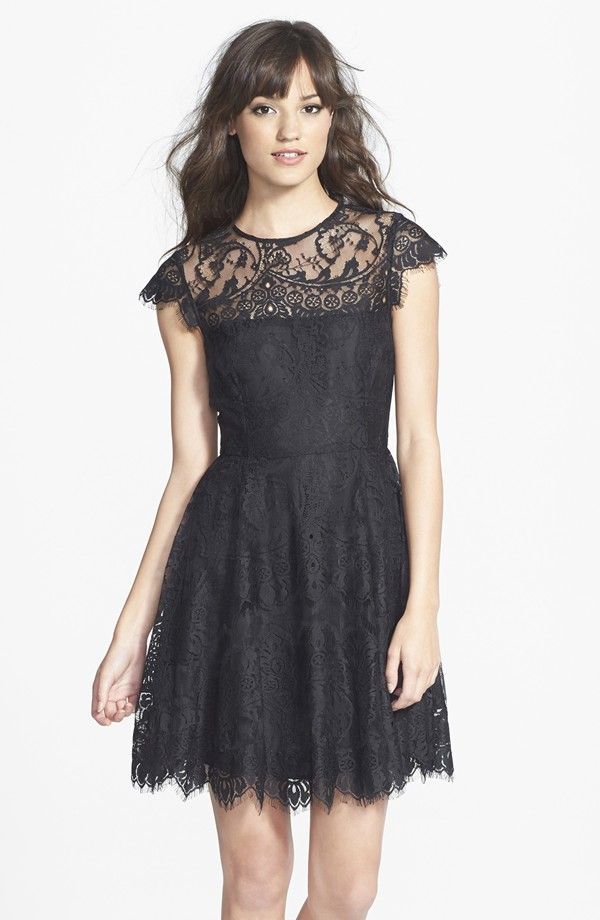 Short Black Lace Bridesmaid Dress