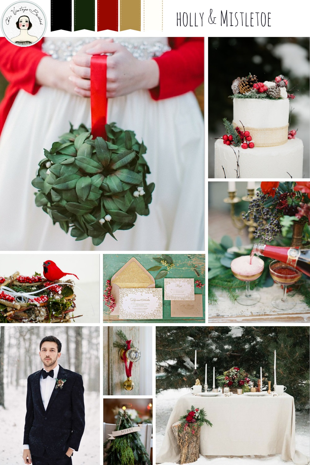 Holly & Mistletoe - Christmas Wedding Inspiration in Rich Shades of Red, Gold & Green