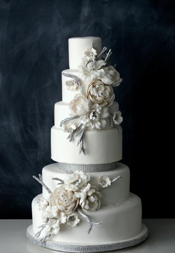Silver Wedding Cake - Winter Wedding Cake Ideas