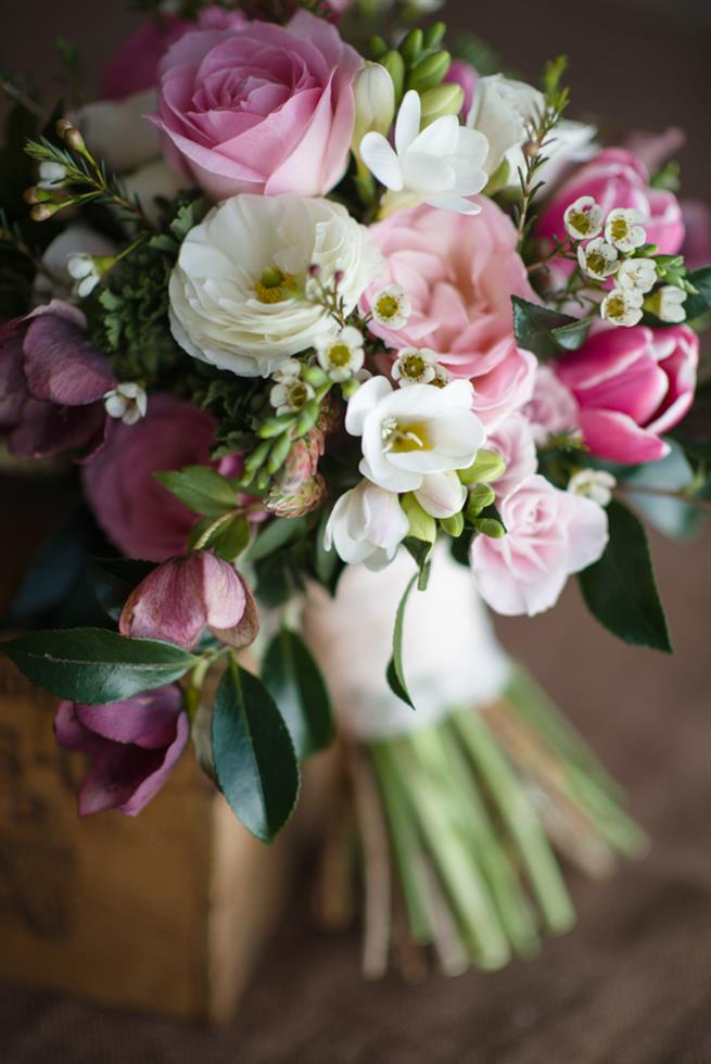 Wedding Bouquet ~ A 'Just-Picked' Posy of Pinks