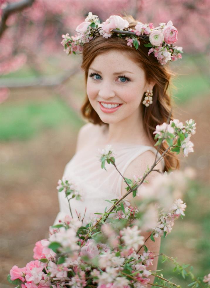 Spring Flower Crown - Beautiful Blossom-Filled Spring Wedding Ideas In An Orchard