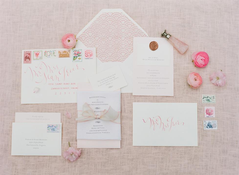 Spring Wedding Stationery - Beautiful Blossom-Filled Spring Wedding Ideas In An Orchard
