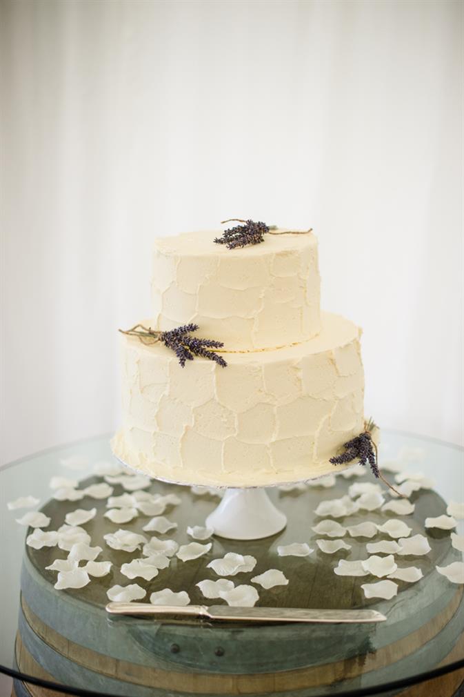 Wedding Cake - A Stunning Summer Winery Wedding in White from Meredith Lord Photography