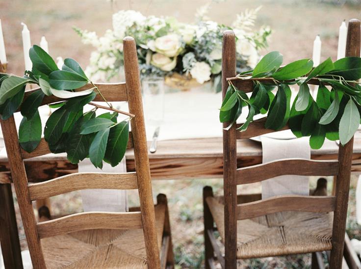 An Elegant Woodland Wedding Inspiration Shoot - Vintage Wedding Chair Decor