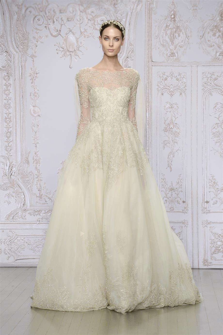 Monique Lhuillier 2015 Collection Long Sleeved Wedding Dress - Elizabeth