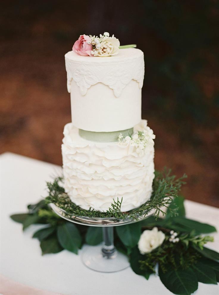 An Elegant Woodland Wedding Inspiration Shoot - Vintage Wedding Cake
